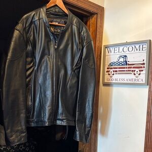 Men's X element Classic Black Leather Jacket